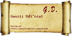 Geszti Dániel névjegykártya